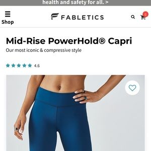 Fabletics workout capri leggings size L